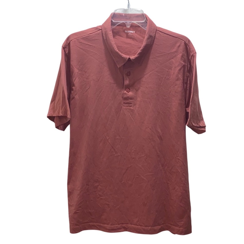 Old Navy Mens XL Short Sleeve‎ Polo Shirt Burgundy Brick Red Solid Casual Top - Picture 5 of 6